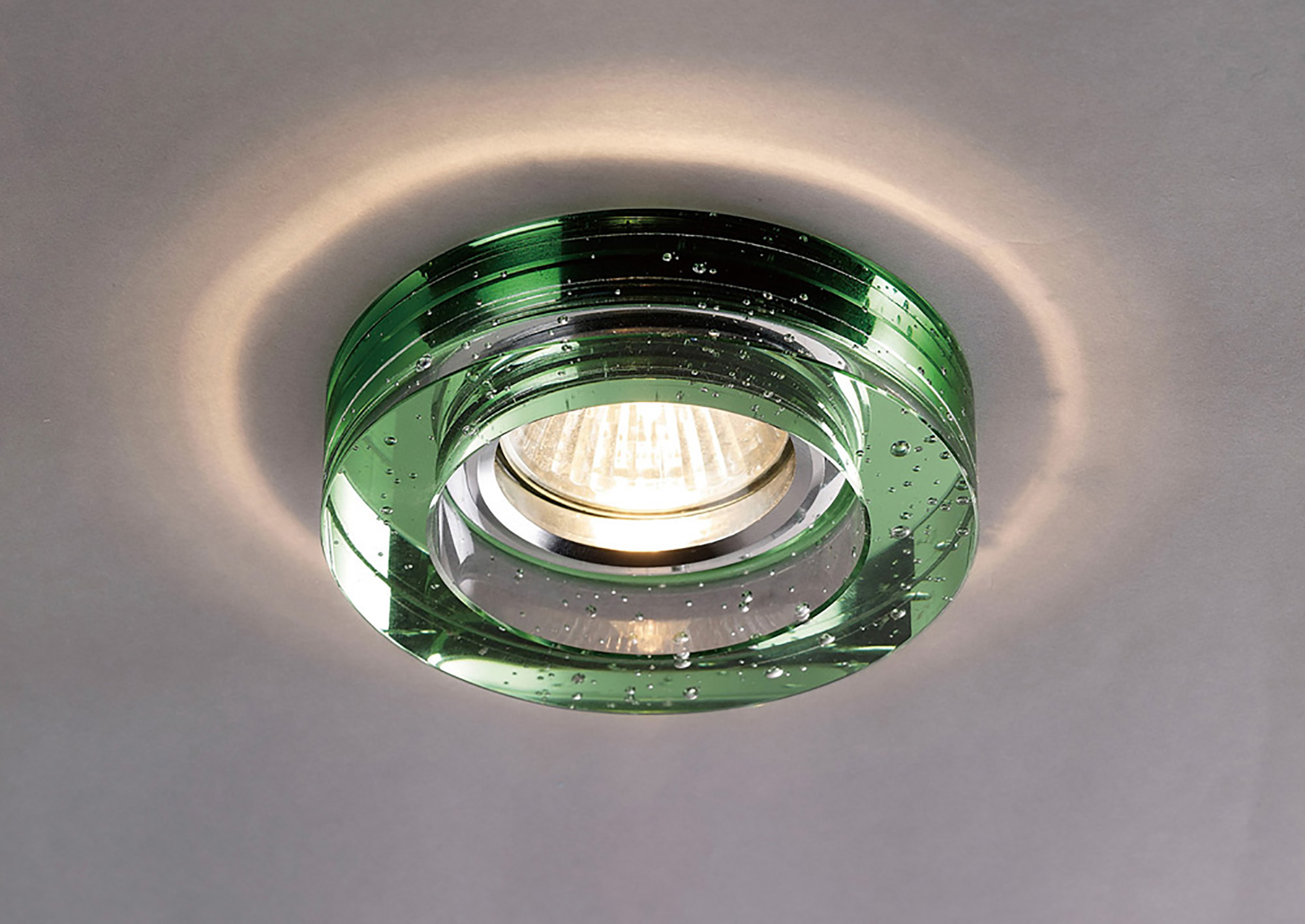 IL30831GR  Crystal Bubble Downlight Round Rim Only Green